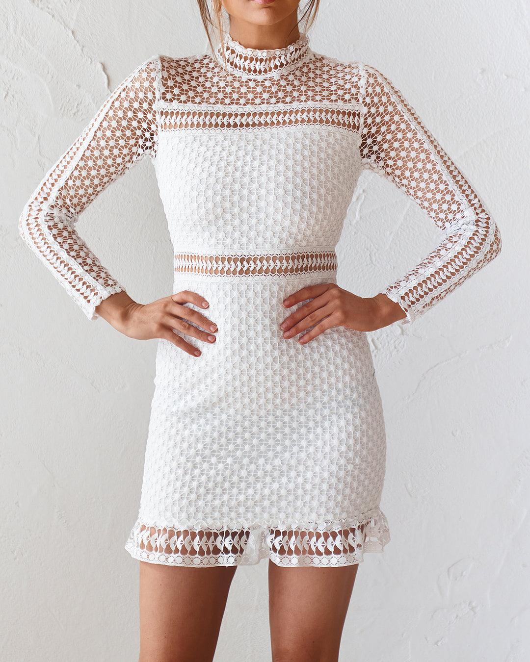 Trista Dress - White - JAUS