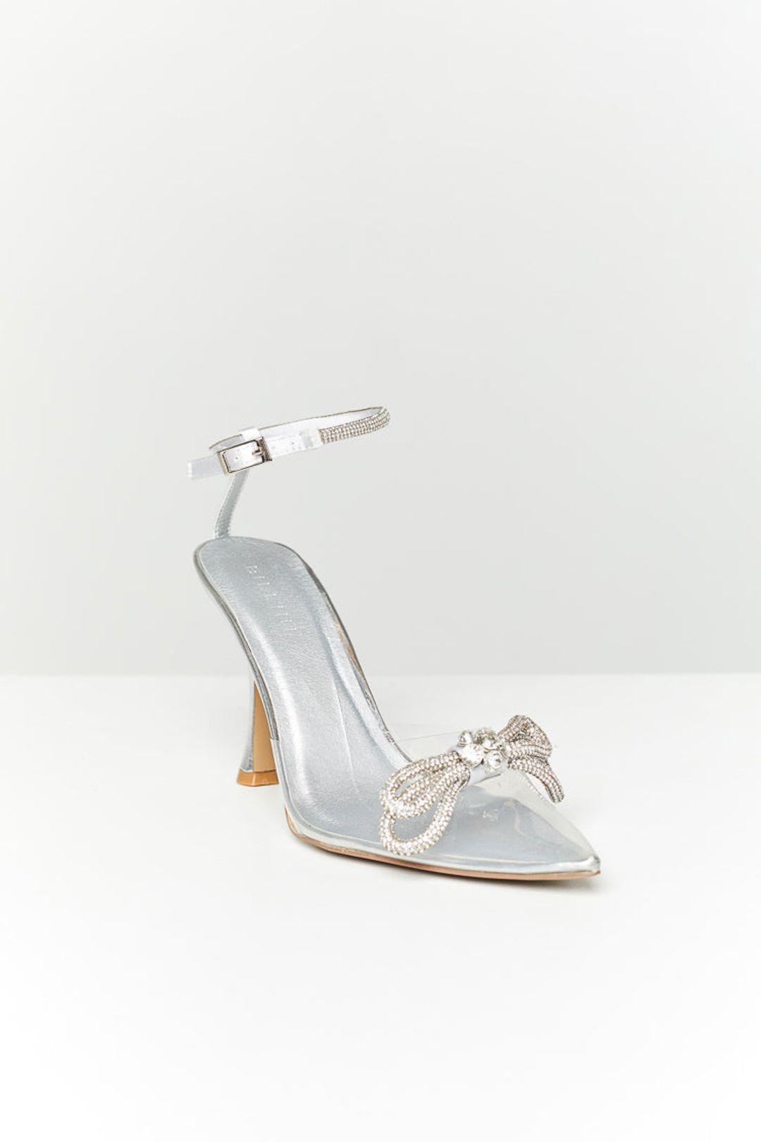 Valery Diamante Heels - Clear/Silver - JAUS