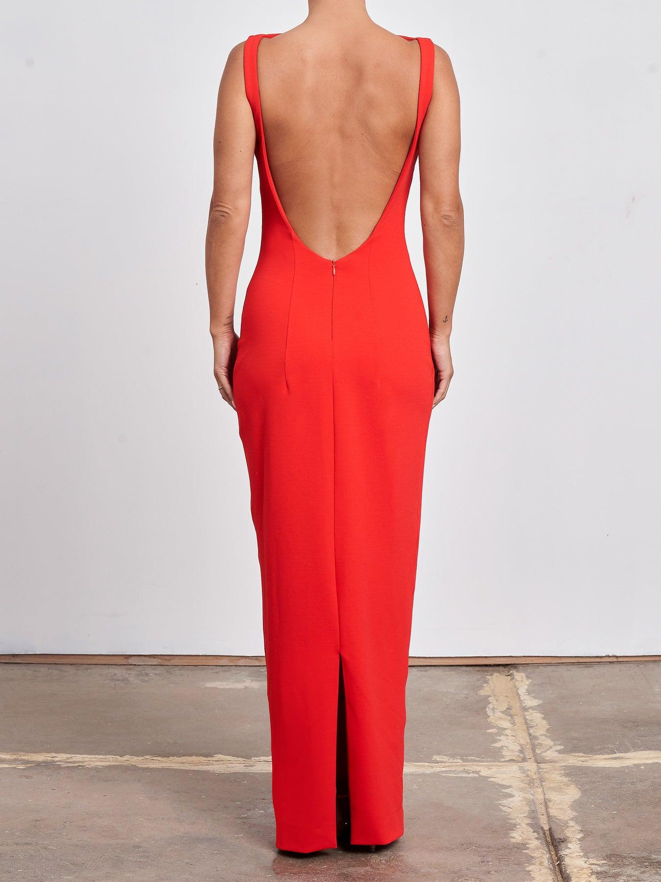 open lace back dress Effie Kats Havilland Gown Cherry Red – hireempireaustralia.com main image 0