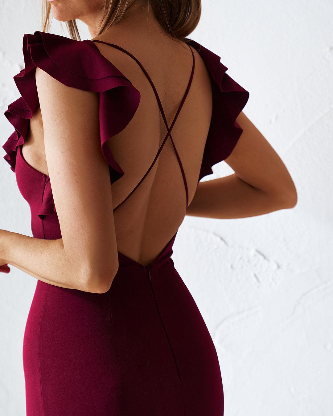 Verona Midi Dress - Plum - JAUS