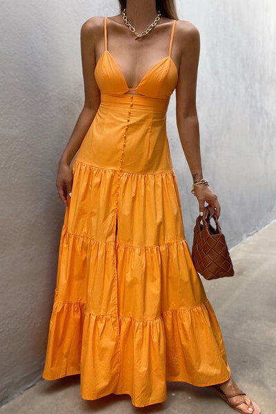 Veronica Maxi Dress - Orange - JAUS