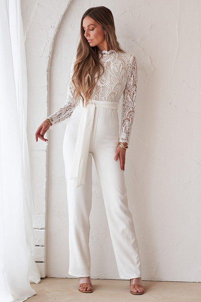 Willow Pantsuit - White/Nude - JAUS