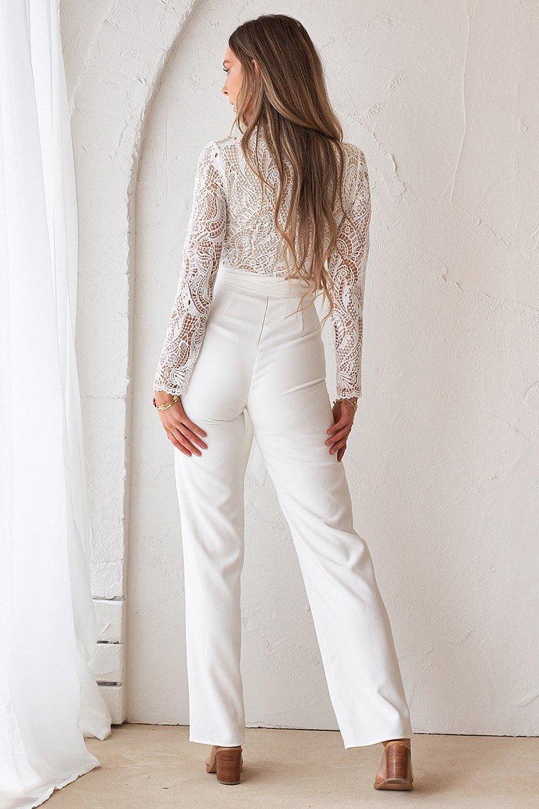 Willow Pantsuit - White/Nude - JAUS