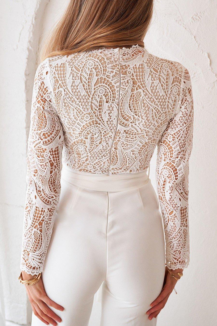 Willow Pantsuit - White/Nude - JAUS