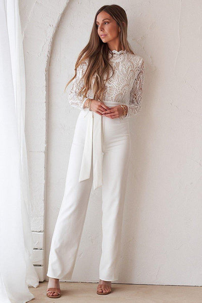 Willow Pantsuit - White/Nude - JAUS