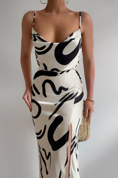 Yorke Slip Dress - Sand/Black - JAUS