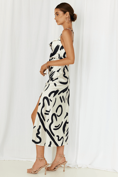 Yorke Slip Dress - Sand/Black - JAUS
