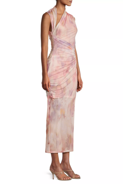Misha Tillie Mesh Midi Dress - Waterlily Print - SHOPJAUS - JAUS