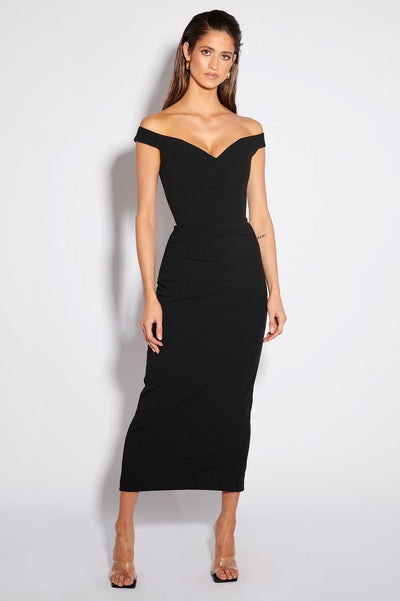 Aami Midi Dress - Black - SHOPJAUS - JAUS