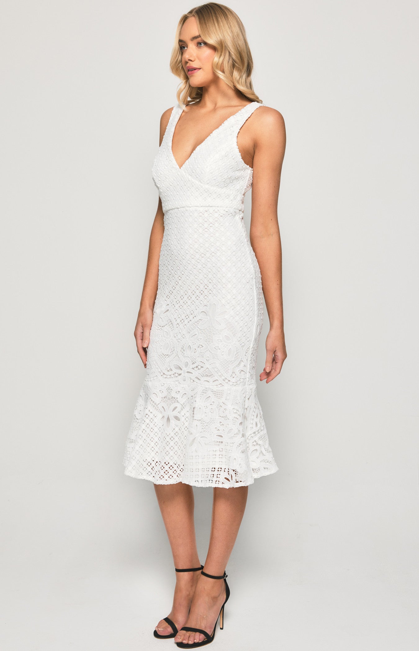 Verena Midi Dress - White - SHOPJAUS - JAUS