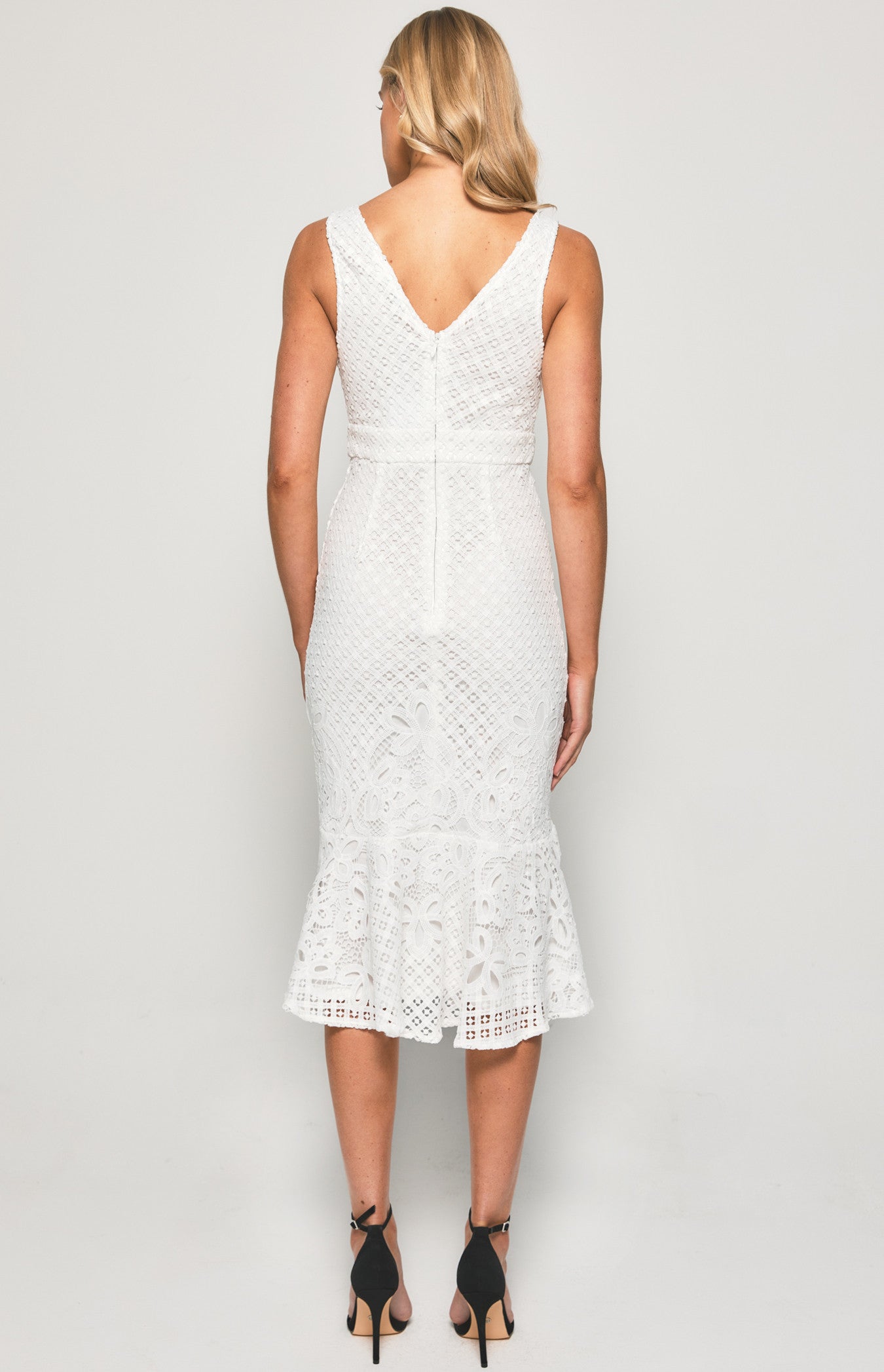 Verena Midi Dress - White - SHOPJAUS - JAUS