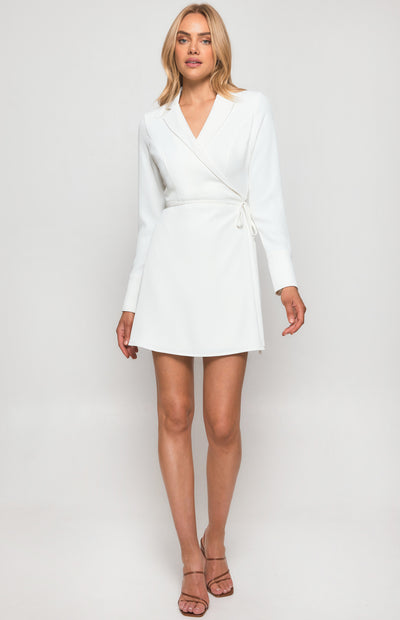 Ari Wrap Dress - White - SHOPJAUS - JAUS